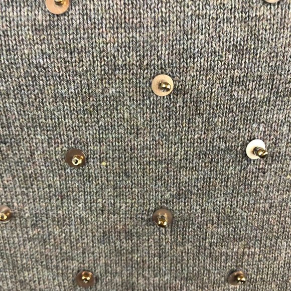 Banana Republic Petite Tan/Light Brown Cotton Sequined Sweater Academia Tank Top - Picture 5 of 9